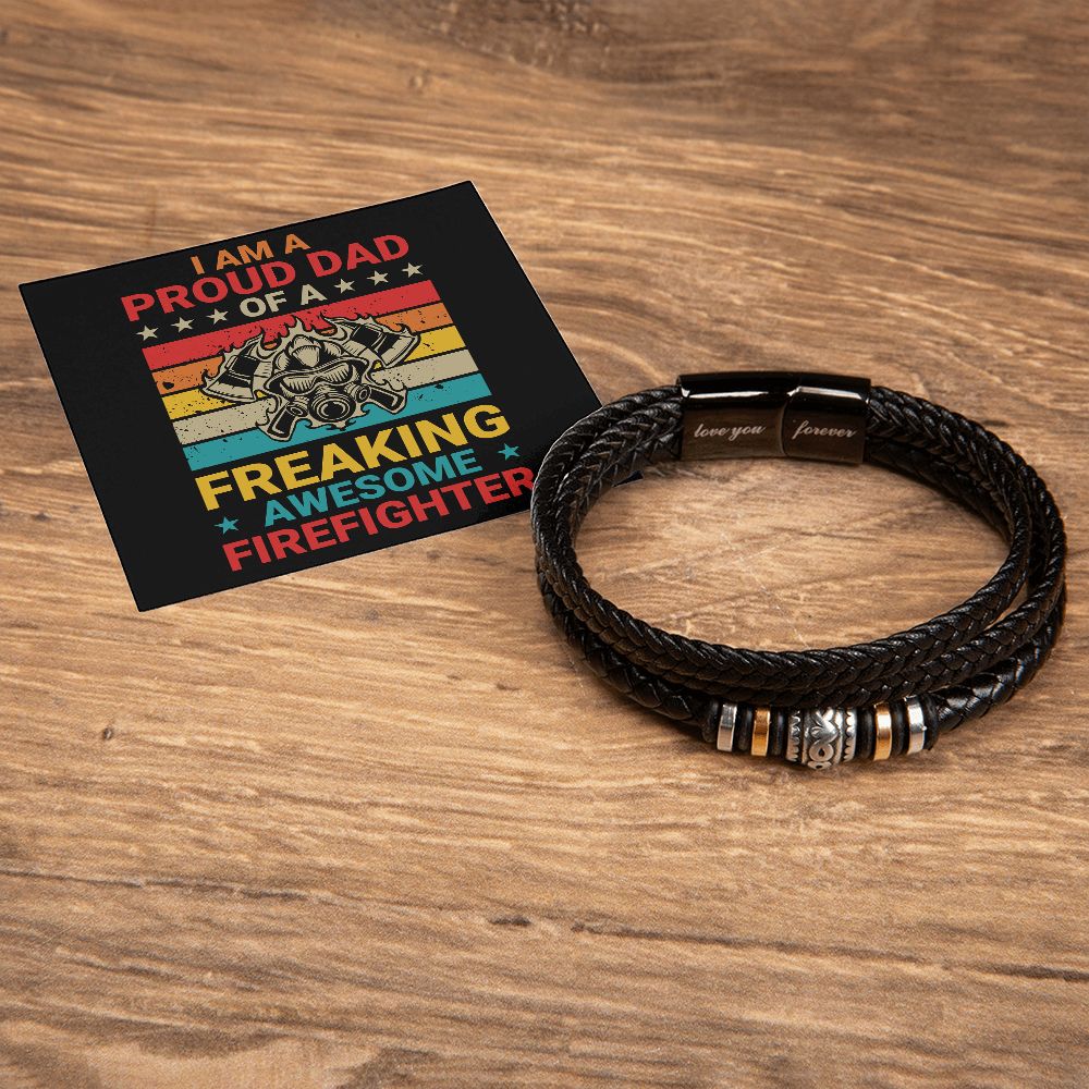 Men's Vegan Leather Bracelet, Father, Husband, Son, Dad, Love You Forever, Engraved - YERTIZZ.COM