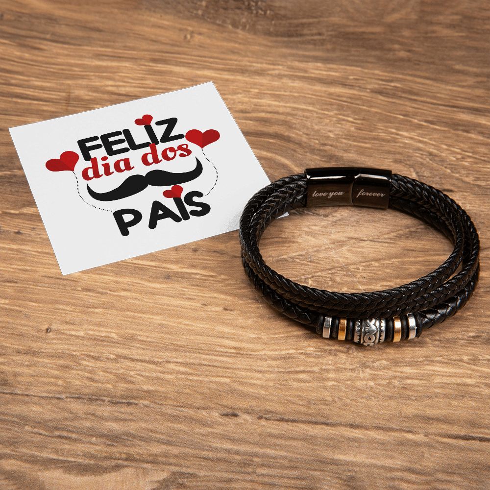 Vegan Leather Bracelet, Love You Forever Dad, Engraved - YERTIZZ.COM