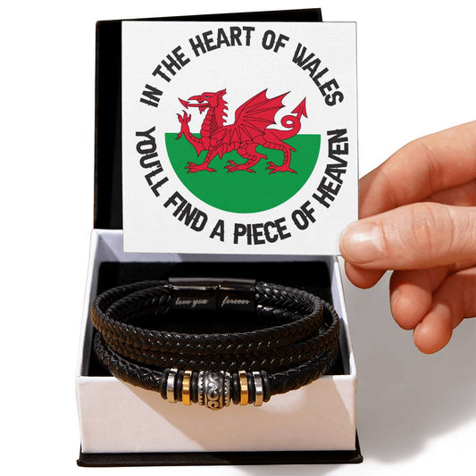 Men's Love You Forever Bracelet, In The Heart Of Wales, Welsh Gifts - YERTIZZ.COM