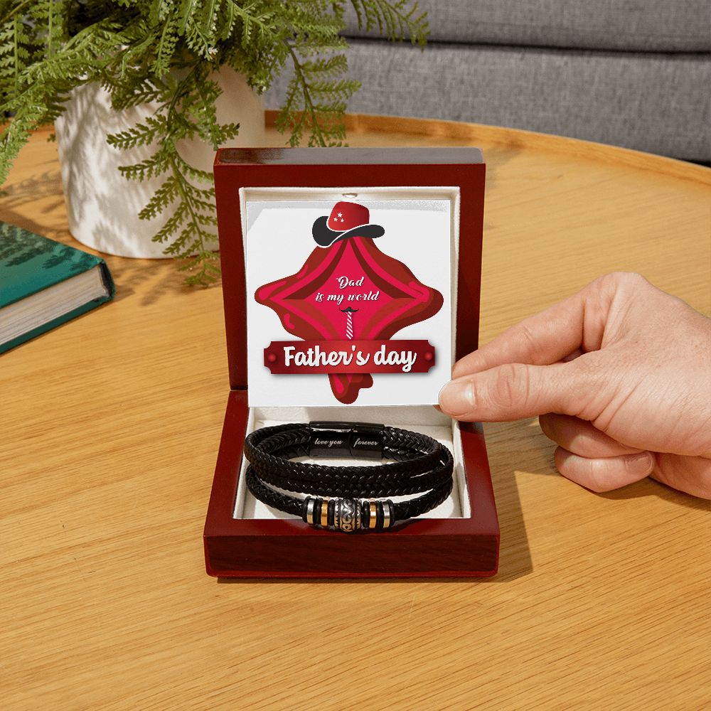 Vegan Leather Bracelet, Love You Forever Dad, Engraved - YERTIZZ.COM