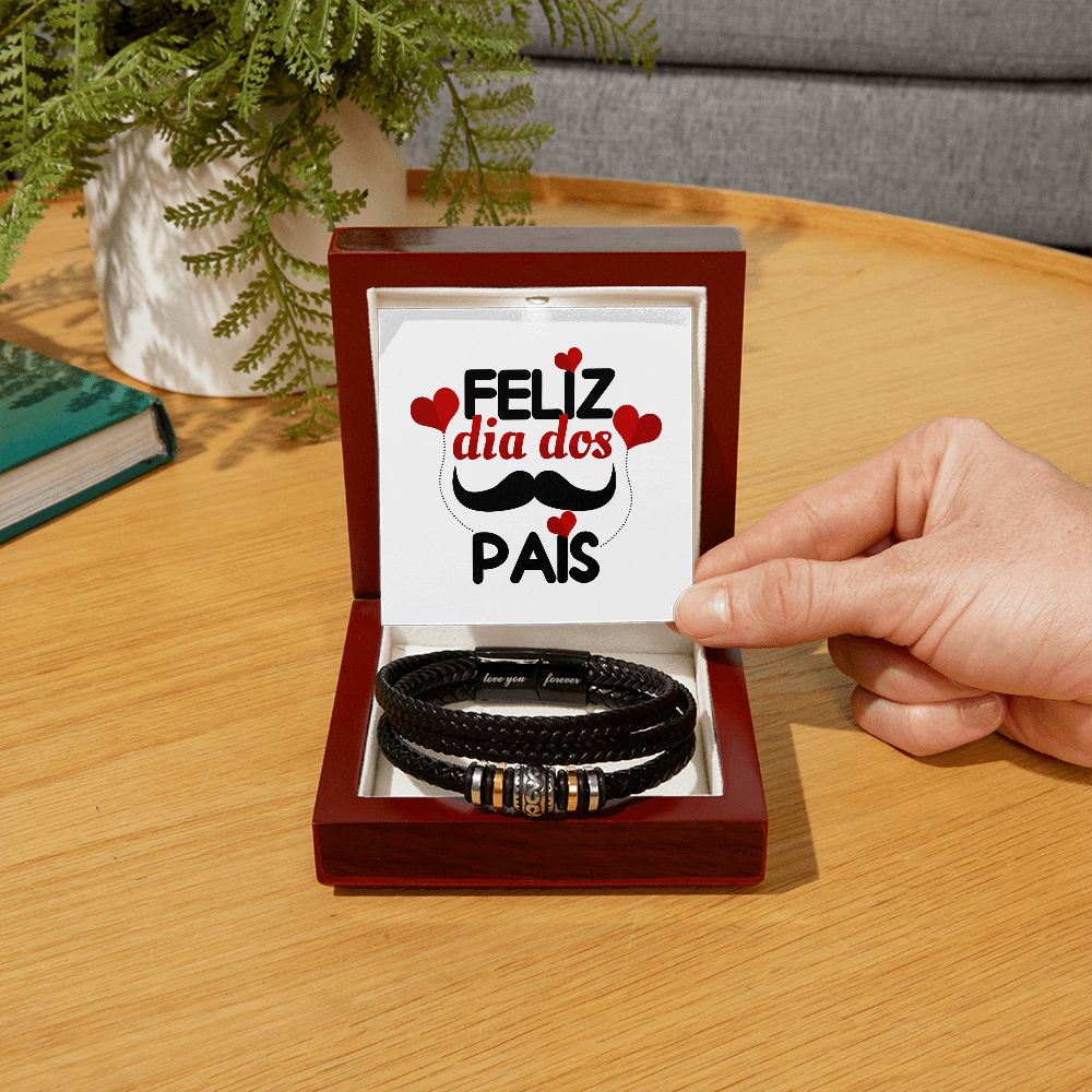 Vegan Leather Bracelet, Love You Forever Dad, Engraved - YERTIZZ.COM