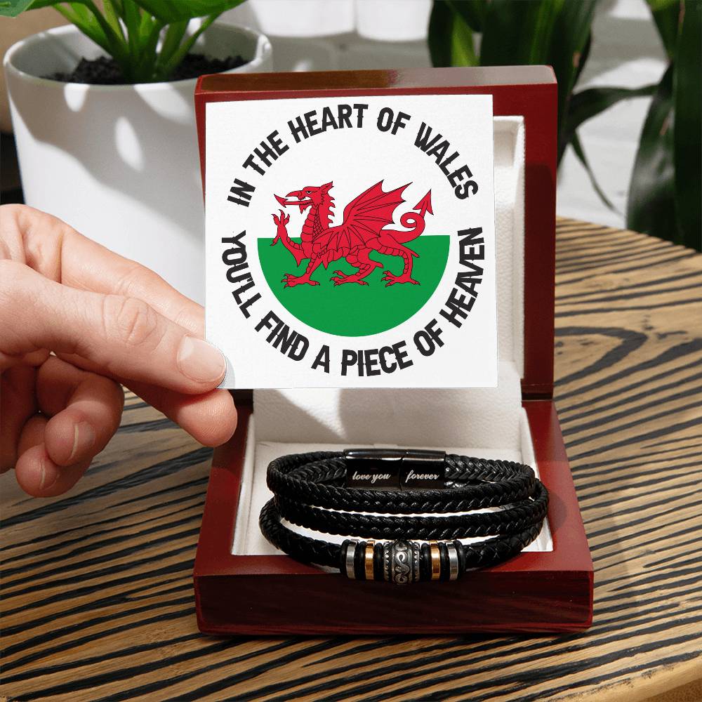 Men's Love You Forever Bracelet, In The Heart Of Wales, Welsh Gifts - YERTIZZ.COM