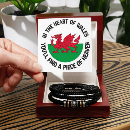 Men's Love You Forever Bracelet, In The Heart Of Wales, Welsh Gifts - YERTIZZ.COM
