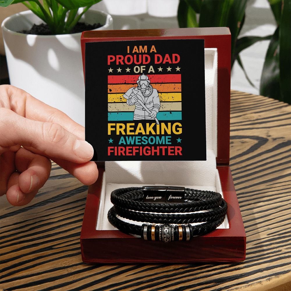 Father, Husband, Son, Dad, Men's Vegan Leather Bracelet, Love You Forever, Engraved - YERTIZZ.COM