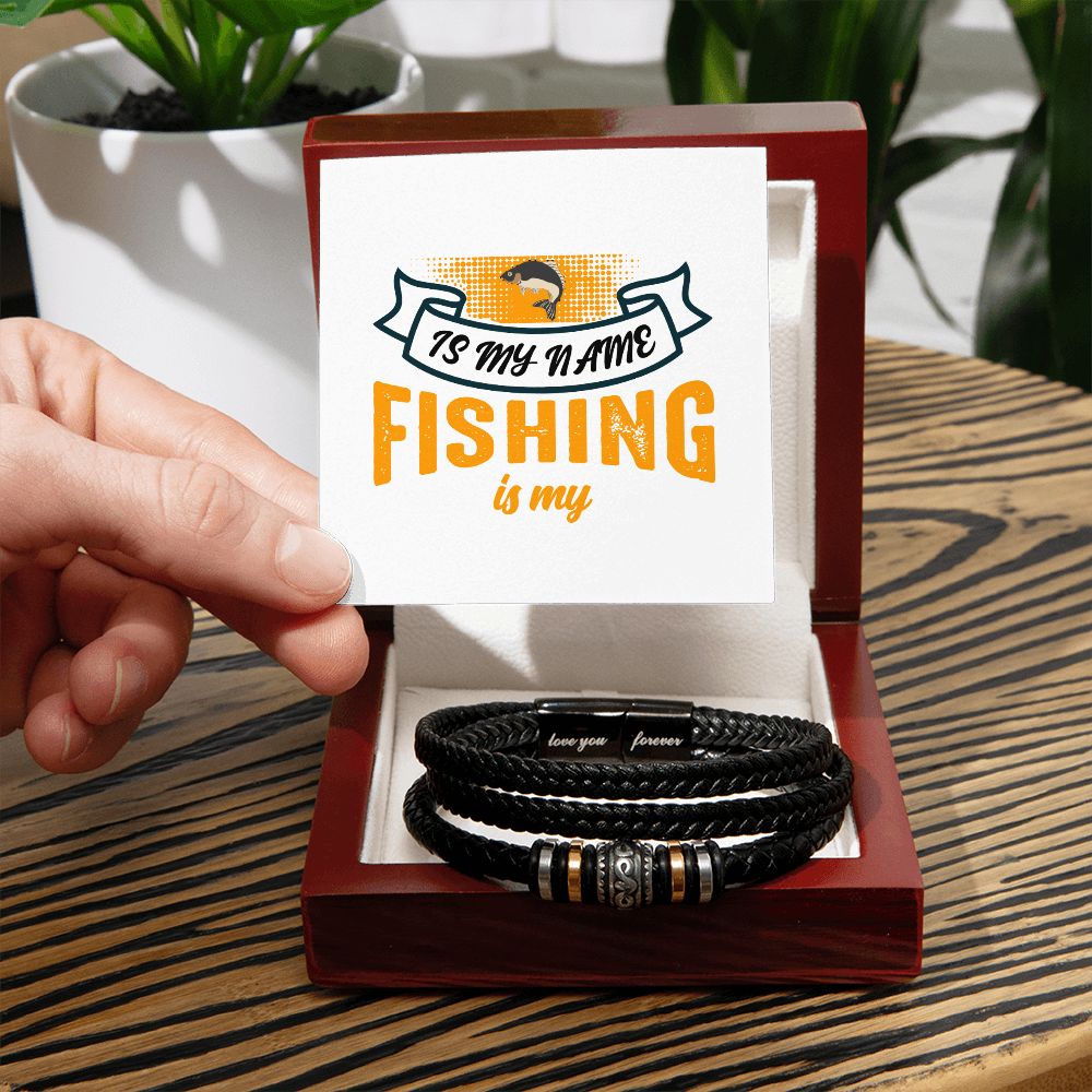 Father, Husband, Son, Dad, Vegan Leather Bracelet, Love You Forever, Engraved