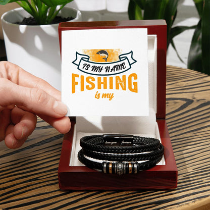 Father, Husband, Son, Dad, Vegan Leather Bracelet, Love You Forever, Engraved