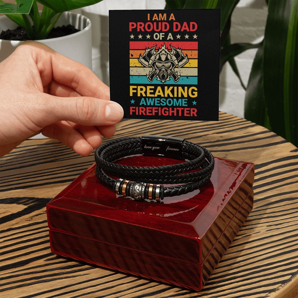 Men's Vegan Leather Bracelet, Father, Husband, Son, Dad, Love You Forever, Engraved - YERTIZZ.COM