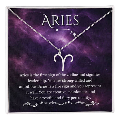 Aries, Zodiac, Sign, Astrological Pendant, Necklace - YERTIZZ.COM
