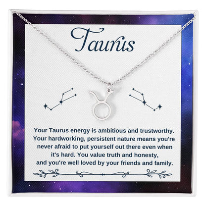 Taurus, Zodiac, Sign, Astrological Pendant, Necklace - YERTIZZ.COM