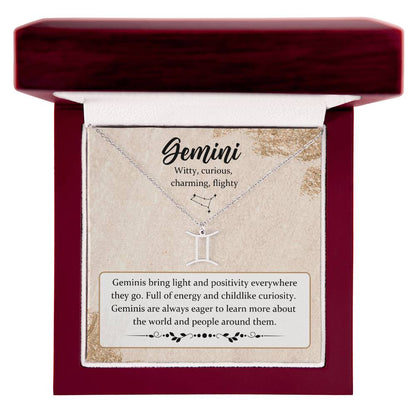 Gemini, Zodiac, Sign, Astrological Pendant, Necklace - YERTIZZ.COM