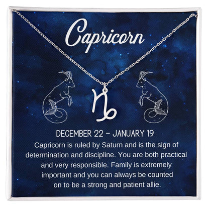 Capricorn, Zodiac, Sign, Astrological Pendant, Necklace - YERTIZZ.COM