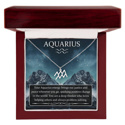 Aquarius, Zodiac, Sign, Astrological Pendant, Necklace - YERTIZZ.COM