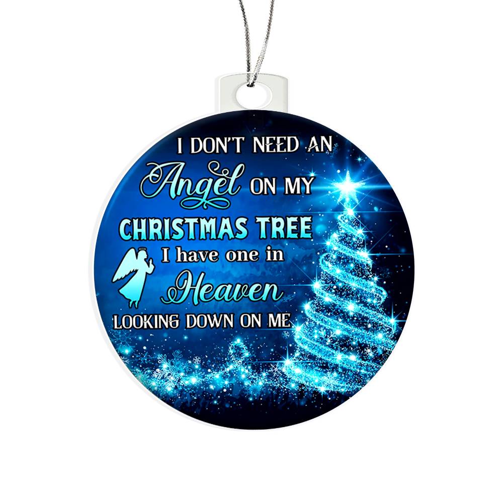 Acrylic Christmas in Heaven Ornament, Personalized Memorial Ornament