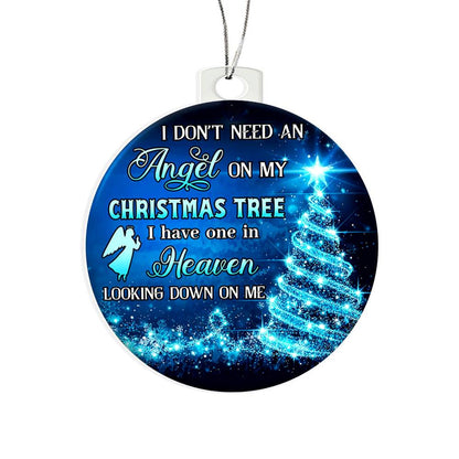 Acrylic Christmas in Heaven Ornament, Personalized Memorial Ornament