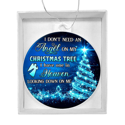 Acrylic Christmas in Heaven Ornament, Personalized Memorial Ornament