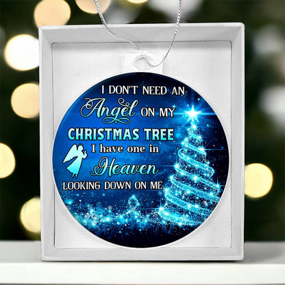 Acrylic Christmas in Heaven Ornament, Personalized Memorial Ornament