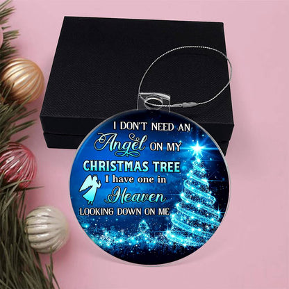 Acrylic Christmas in Heaven Ornament, Personalized Memorial Ornament