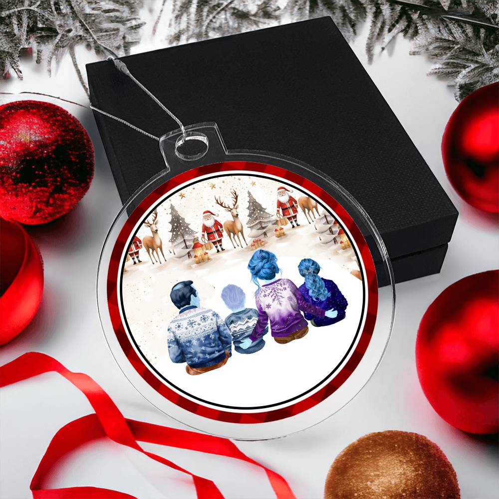 Acrylic, Christmas Ornament, Santa, Gifts, Family - YERTIZZ.COM