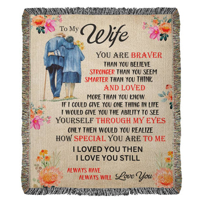 Heirloom Woven Blanket-Portrait, To My Wife, Love You - YERTIZZ.COM