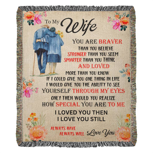 Heirloom Woven Blanket-Portrait, To My Wife, Love You - YERTIZZ.COM