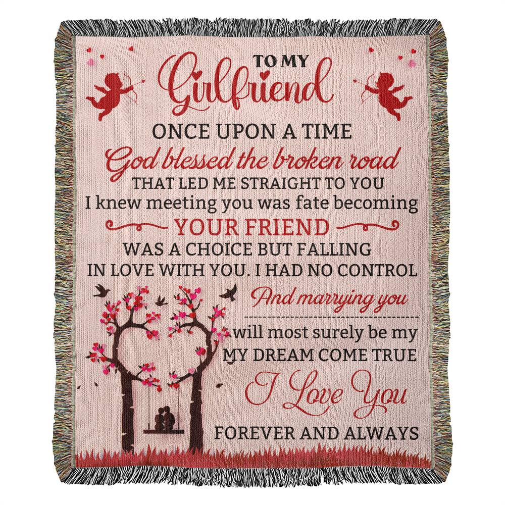 Heirloom Woven Blanket-Portrait, To My Girlfriend, I Love You - YERTIZZ.COM