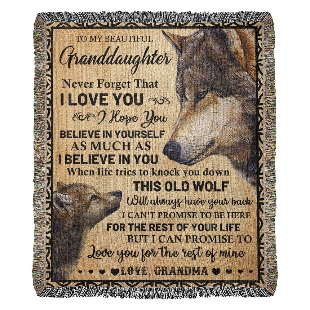 Heirloom Woven Blanket, To My Beautiful Granddaughter, Never Forget - YERTIZZ.COM