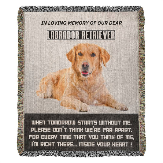 Heirloom Woven Blanket-Portrait, In Loving Memory, Labrador Retriever - YERTIZZ.COM