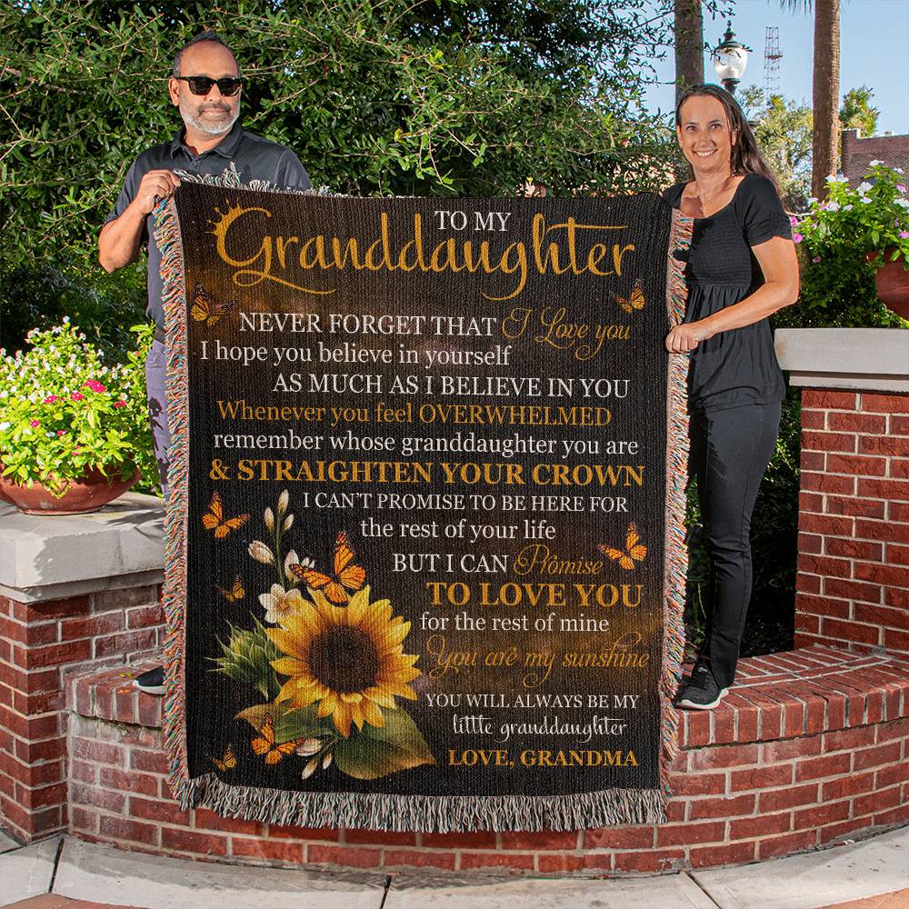 Heirloom Woven Blanket-Portrait, To My Granddaughter - YERTIZZ.COM