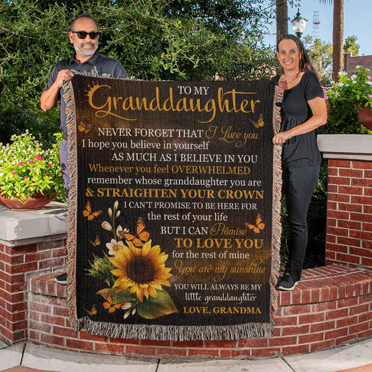 Heirloom Woven Blanket-Portrait, To My Granddaughter - YERTIZZ.COM