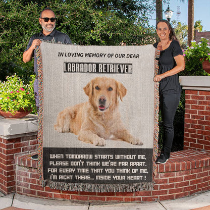Heirloom Woven Blanket-Portrait, In Loving Memory, Labrador Retriever - YERTIZZ.COM
