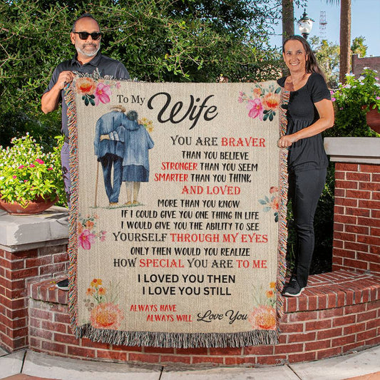 Heirloom Woven Blanket-Portrait, To My Wife, Love You - YERTIZZ.COM