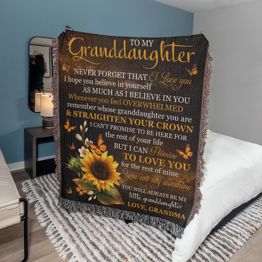 Heirloom Woven Blanket-Portrait, To My Granddaughter - YERTIZZ.COM