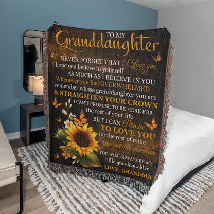 Heirloom Woven Blanket-Portrait, To My Granddaughter - YERTIZZ.COM