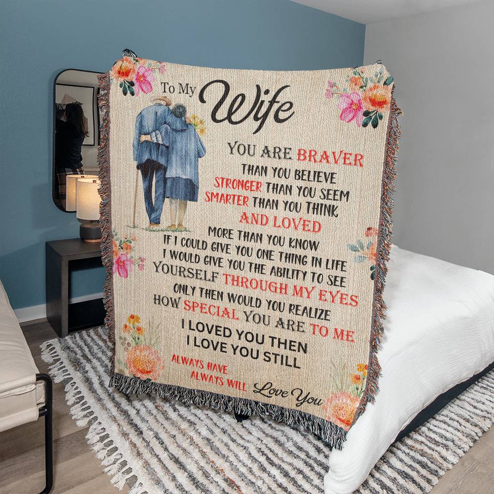 Heirloom Woven Blanket-Portrait, To My Wife, Love You - YERTIZZ.COM