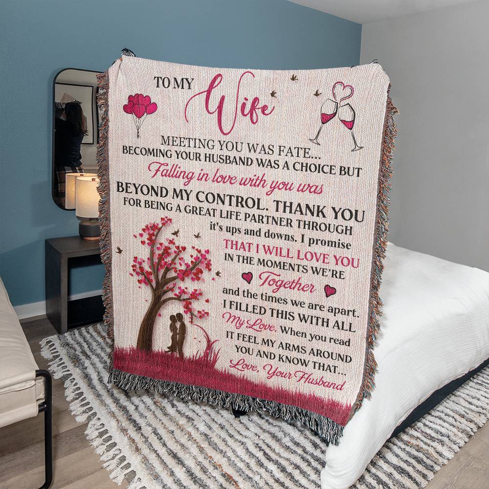 Heirloom Woven Blanket-Portrait, To My Wife - YERTIZZ.COM