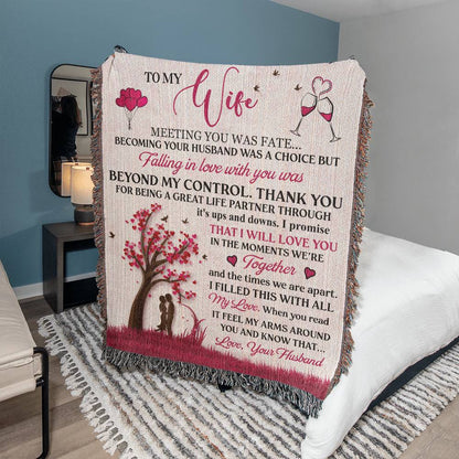 Heirloom Woven Blanket-Portrait, To My Wife - YERTIZZ.COM