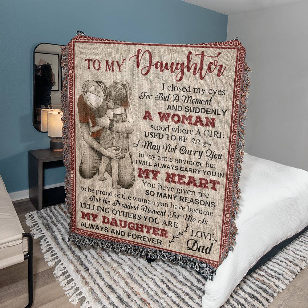 Heirloom Woven Blanket-Portrait, To My Daughter - YERTIZZ.COM