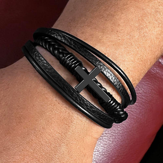 Men's Cross Bracelet, In The Heart Of Wales, Welsh Gifts - YERTIZZ.COM