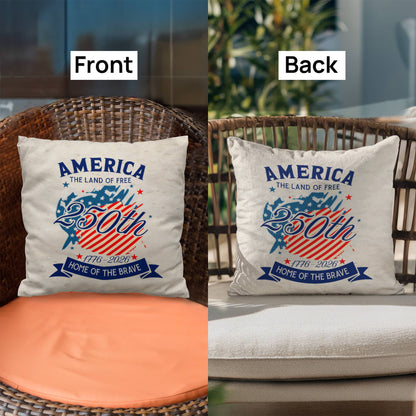 land of the free home of the brave cushion