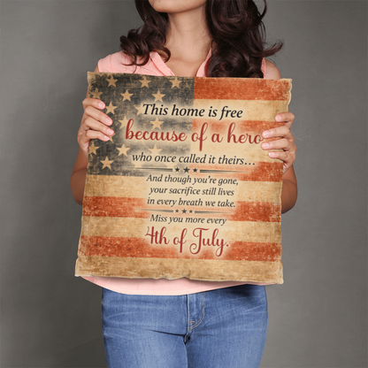 american flag cushion hero message pillow