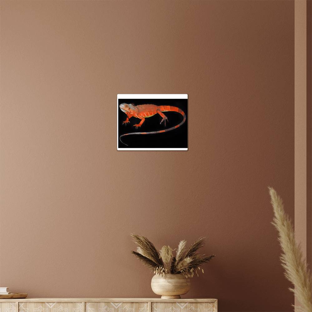 Red Iguana, Hi Gloss Metal Wall Art Print - YERTIZZ.COM