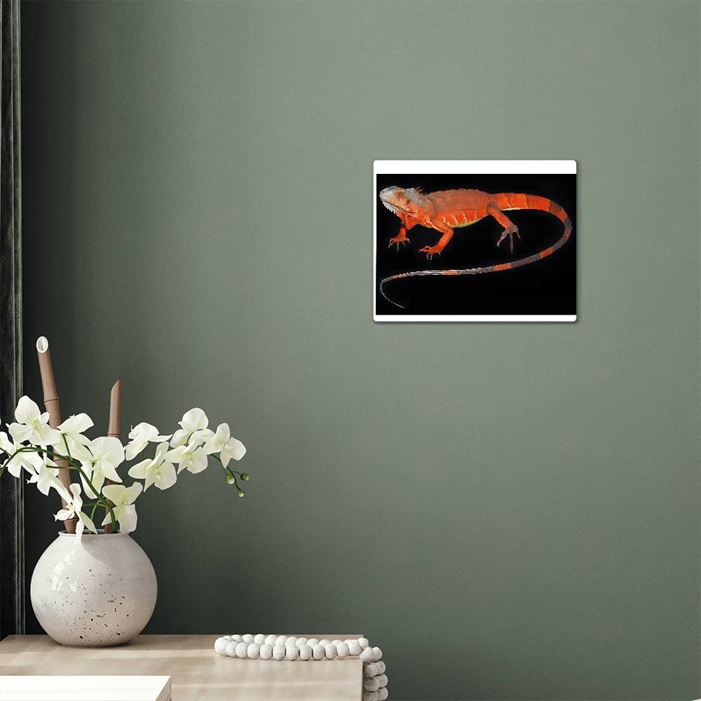 Red Iguana, Hi Gloss Metal Wall Art Print - YERTIZZ.COM