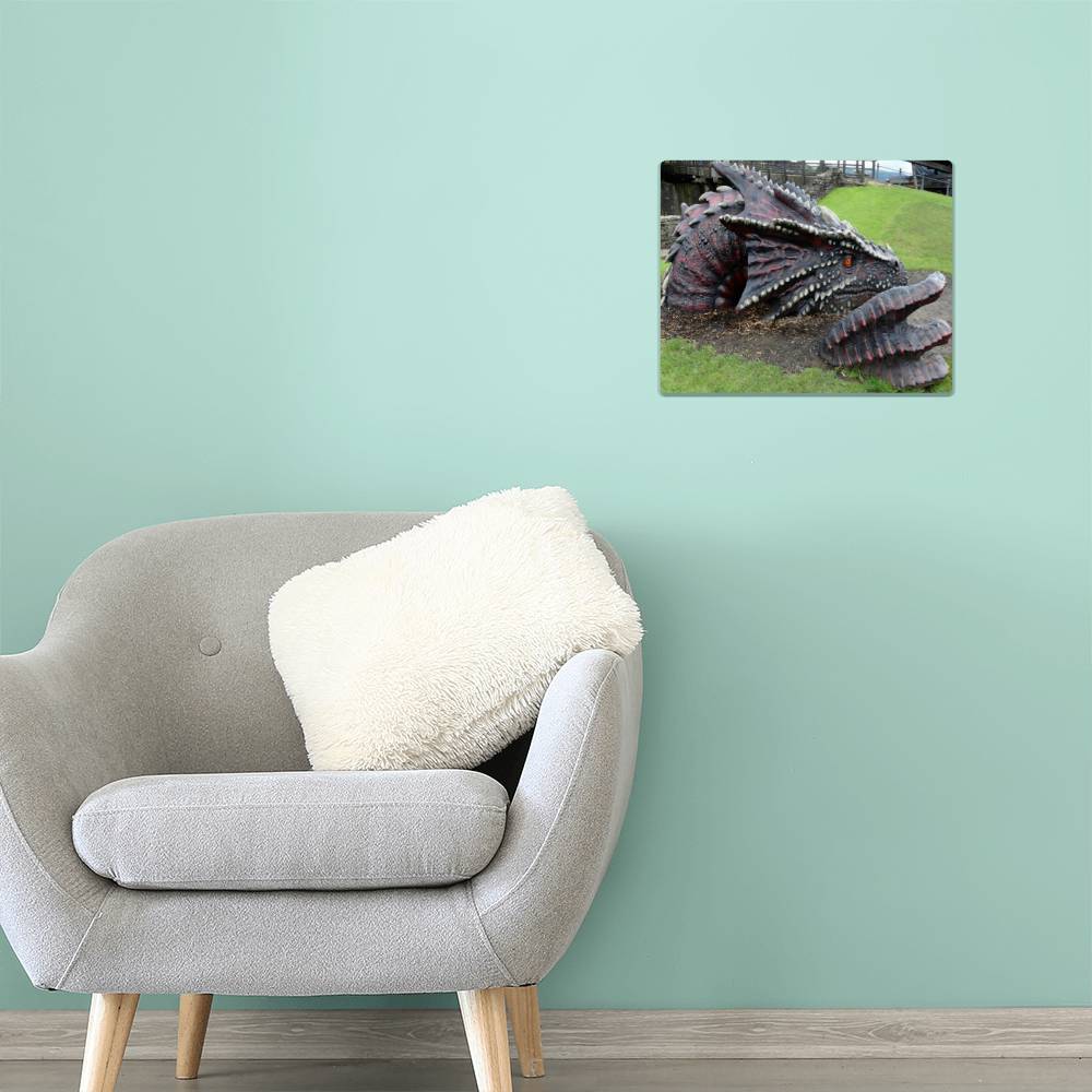 Welsh Dragon, Wood Carved , Metal Wall Art Print, Landscape - YERTIZZ.COM