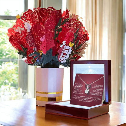 Alluring Beauty Necklace, Sweet Devotion Flower Bouquet Bundle, Valentine's Day - YERTIZZ.COM