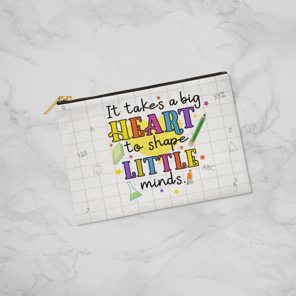 Big Heart, Little Minds – Inspirational Teacher Zipper Pouch
