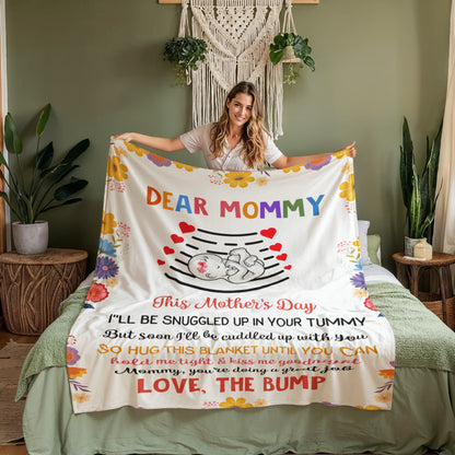Dear Mommy Fleece Blanket – Cozy Mother's Day Gift from Baby Bump
