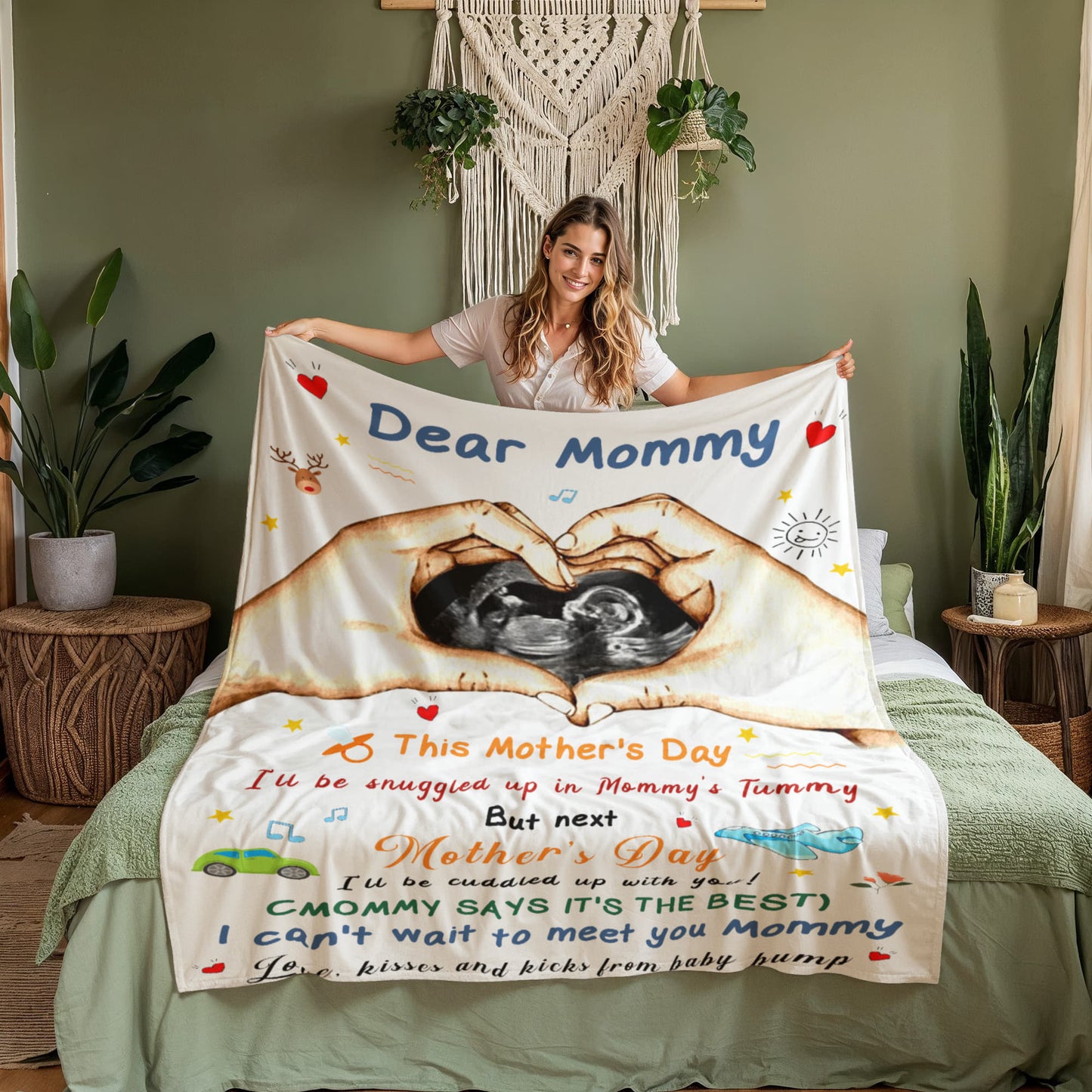 Personalized Baby Bump Blanket – Perfect Gift for Expecting Moms & New Moms