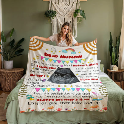 Baby Bump Ultrasound Blanket – A Personalized Pregnancy Keepsake to Celebrate the Bond Between Mom and Baby