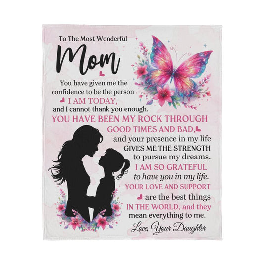 To The Most Wonderful Mom, Jersey Fleece Blanket, Mother's Day - YERTIZZ.COM
