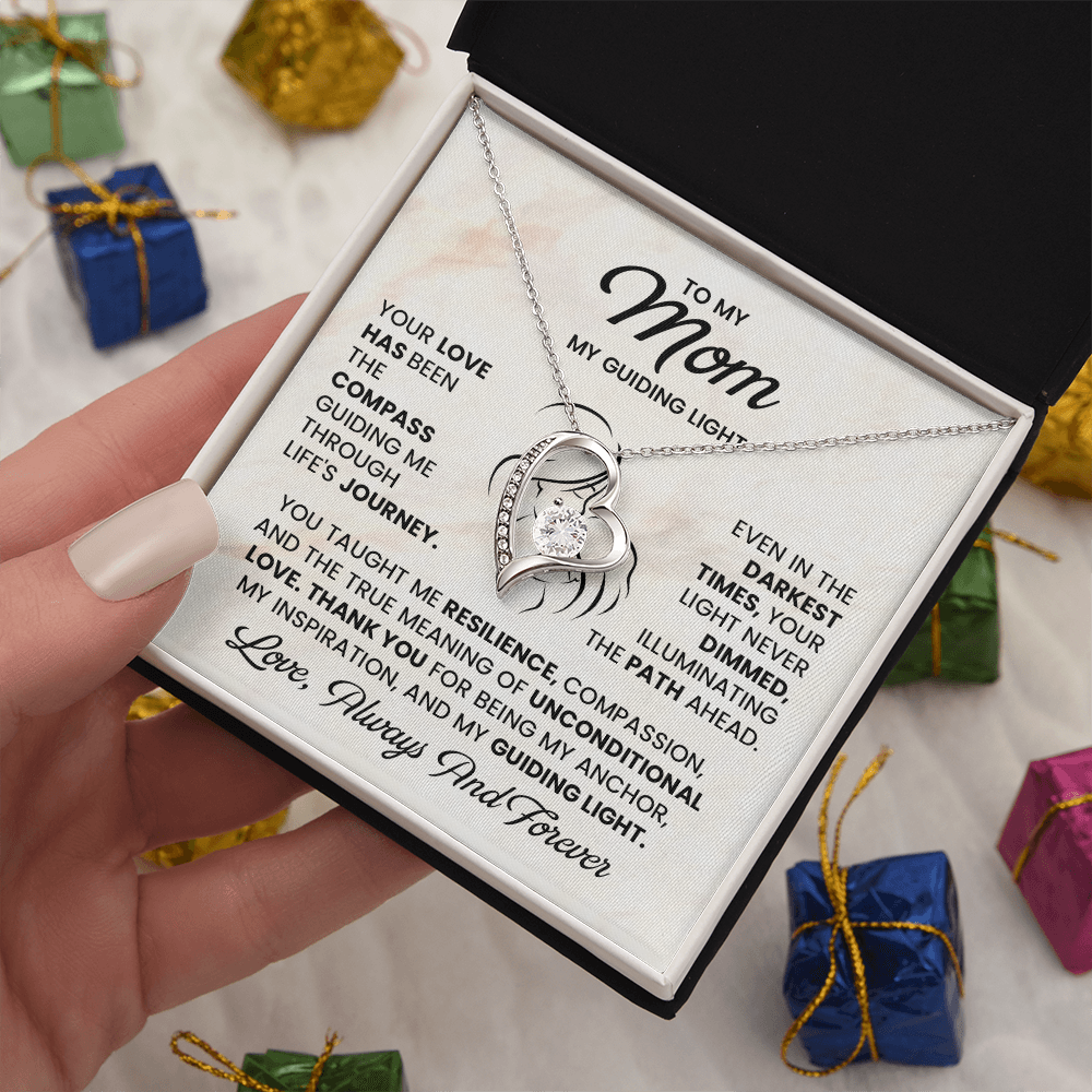 to my mom necklace guiding light message jewelry